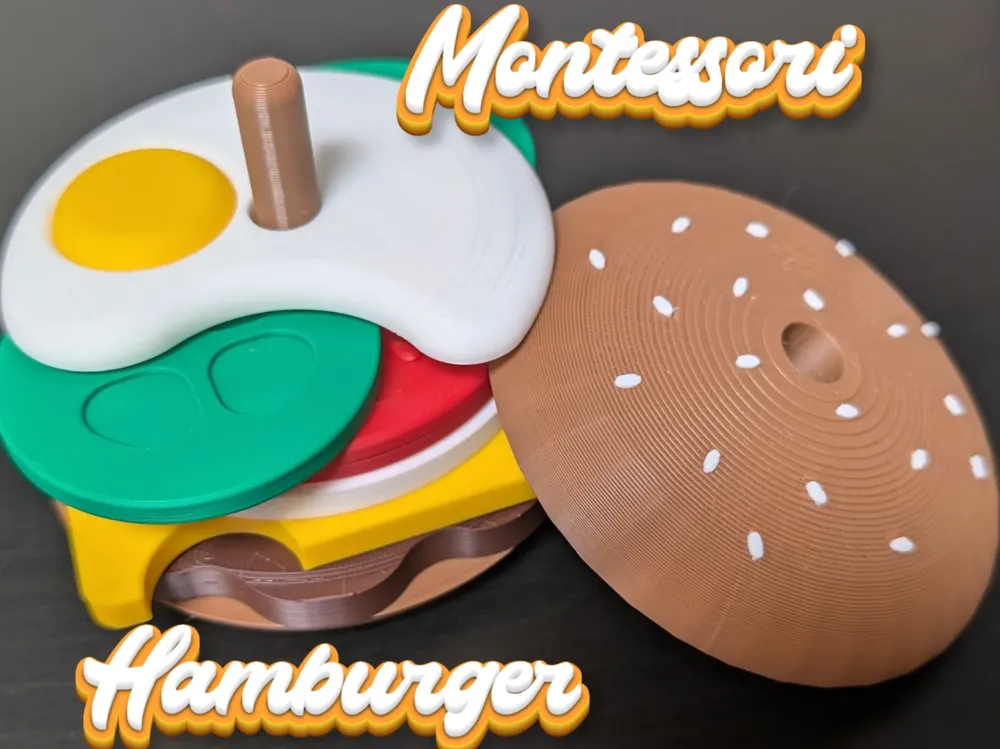 Hambúrguer Montessori de Empilhar e Classificar