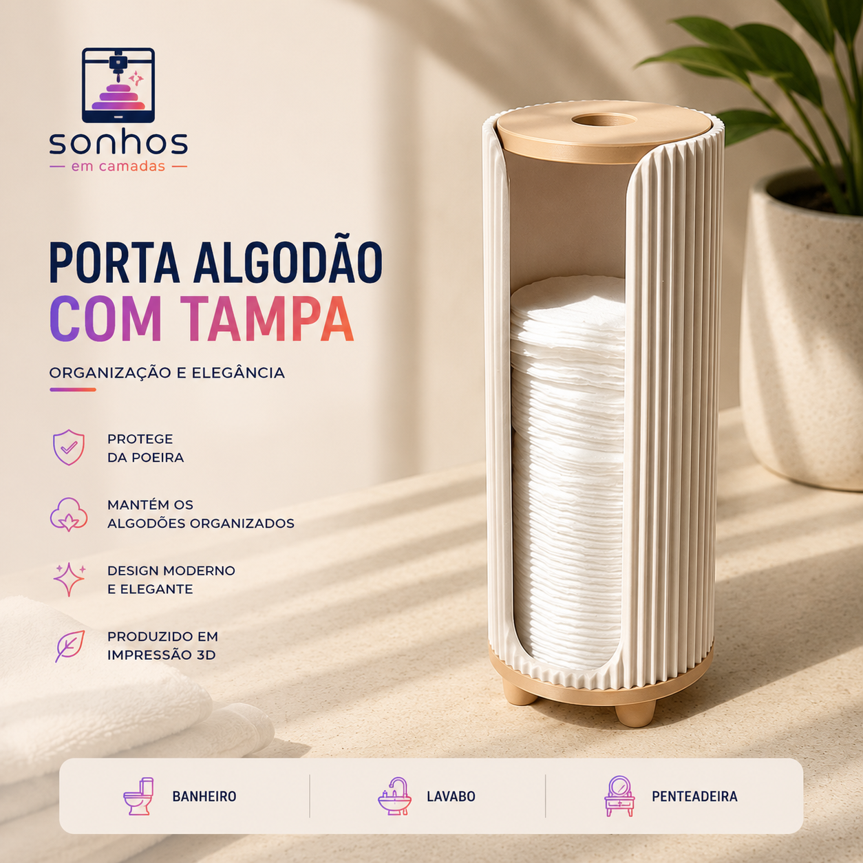 Porta Algodão KUTAS